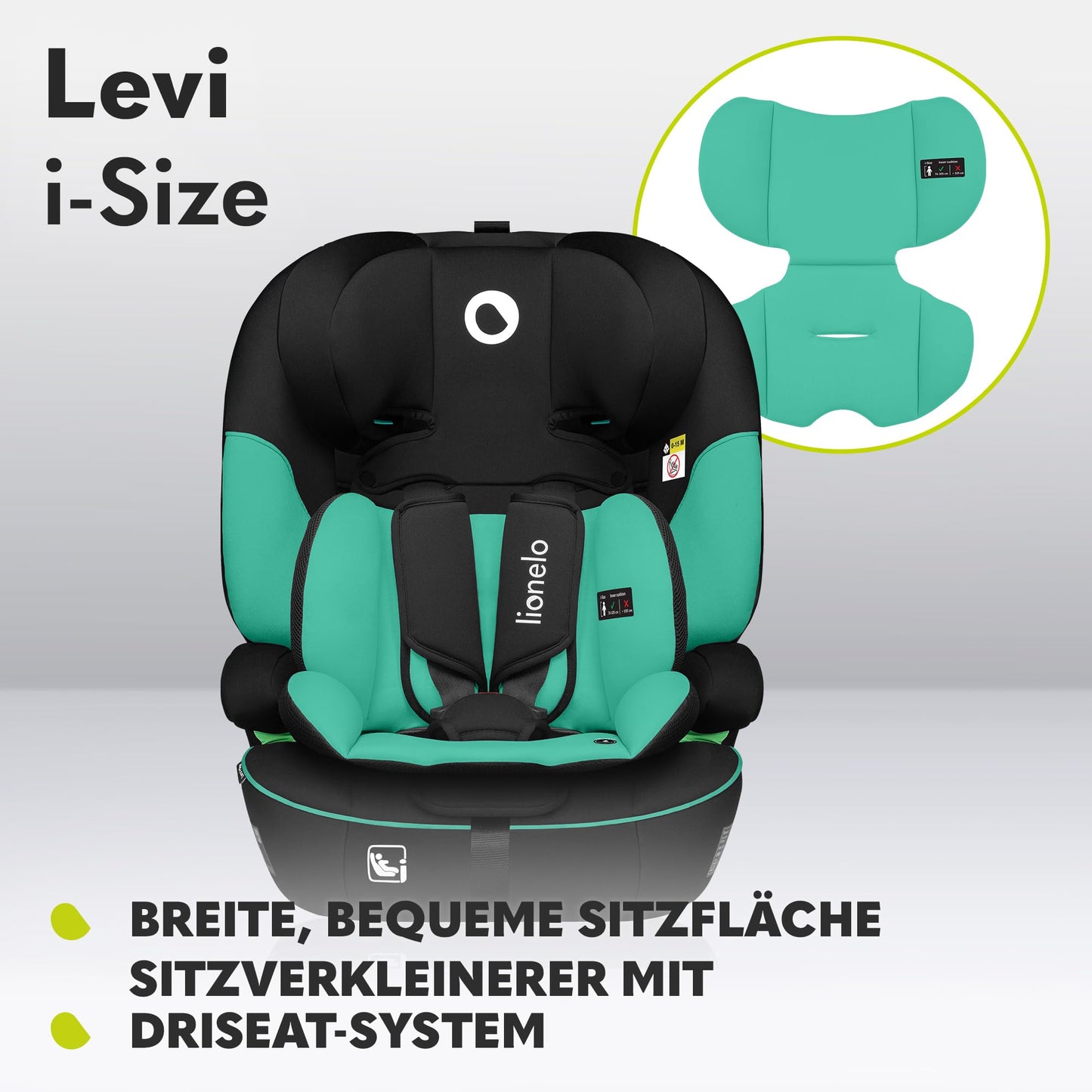 Lionelo Levi i-Size Kindersitz 76-150 cm, 15 Monate bis 12 Jahre
