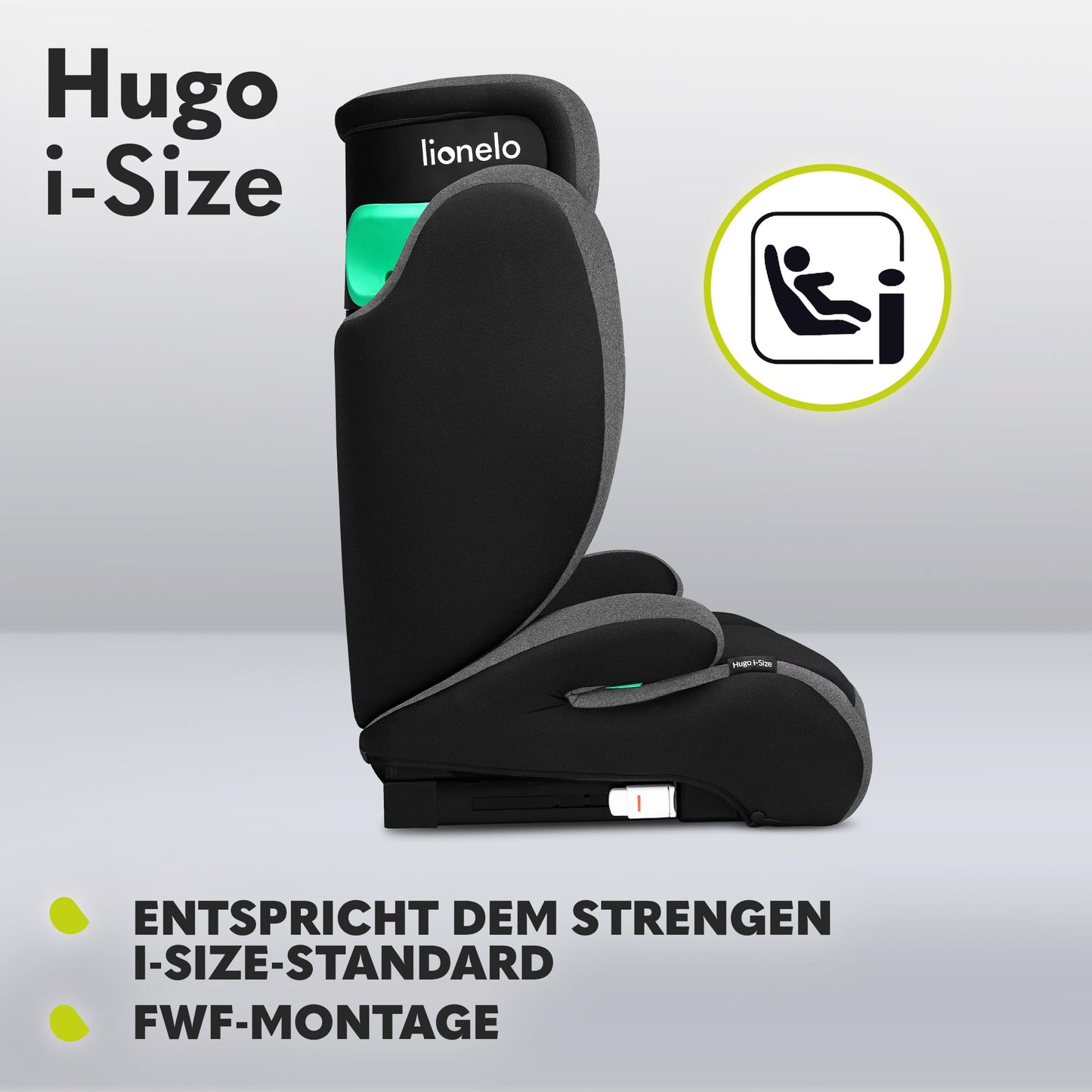 Lionelo Hugo i-Size Kinderautositz, 8-fach verstellbare Kopfstütze