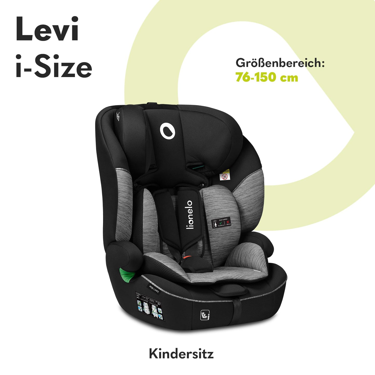 Lionelo Levi i-Size Autositz mit 5-Punkt-Gurt & Seitenschutz