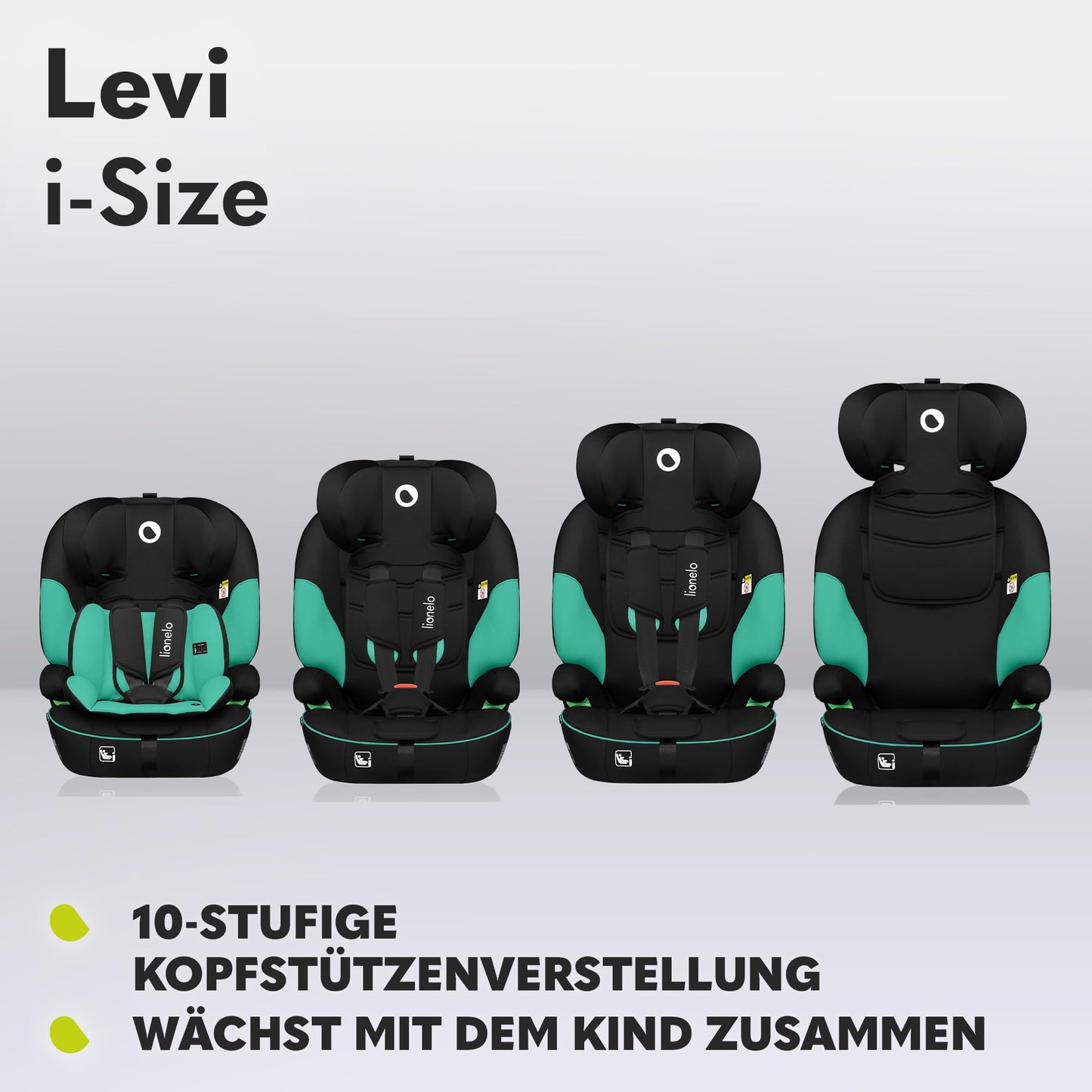 Lionelo Levi i-Size Kindersitz 76-150 cm, 15 Monate bis 12 Jahre