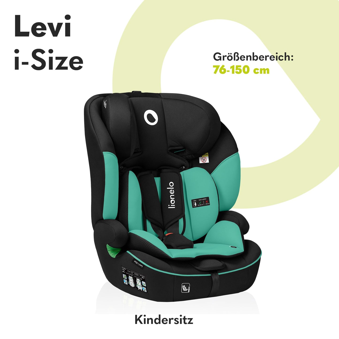Lionelo Levi i-Size Kindersitz 76-150 cm, 15 Monate bis 12 Jahre