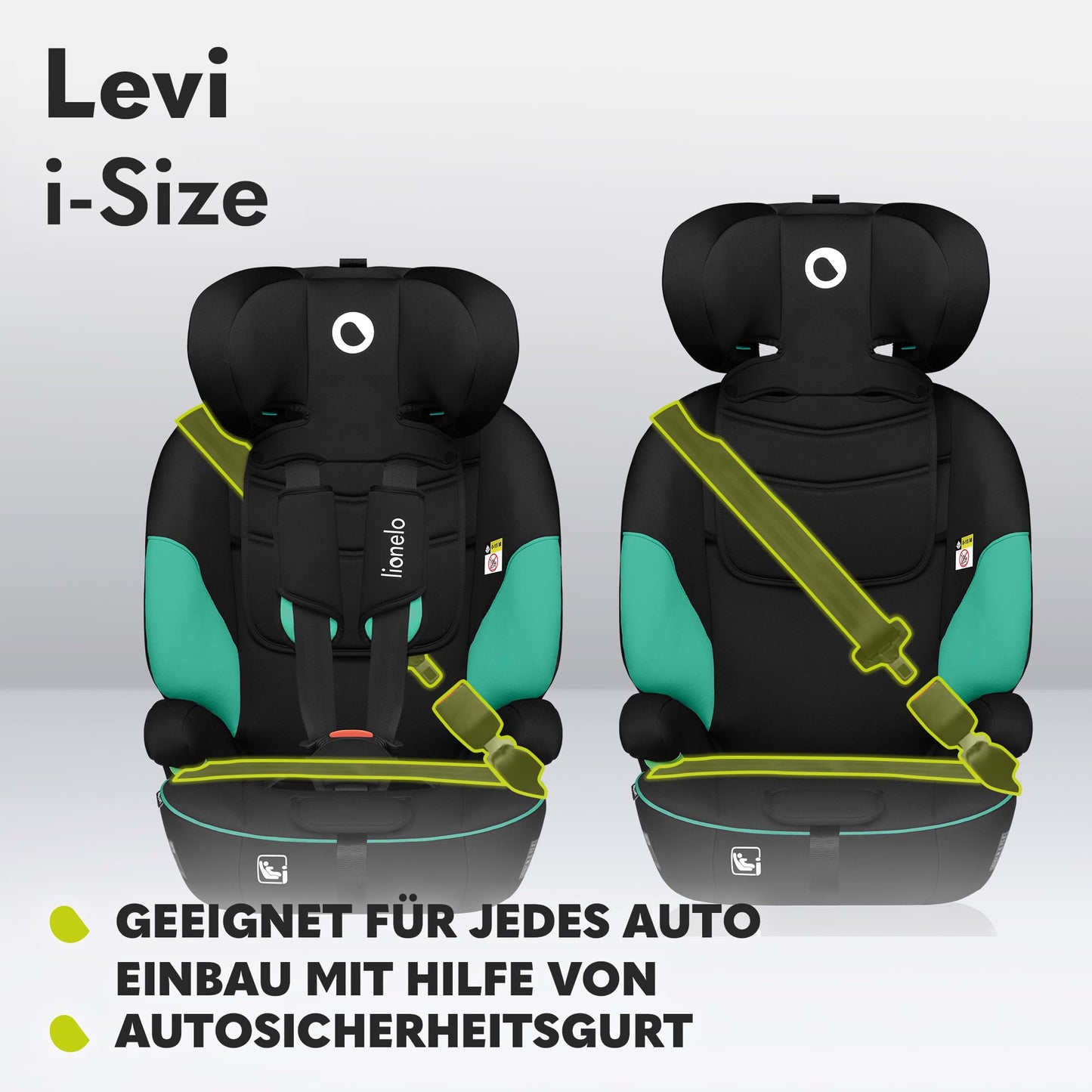 Lionelo Levi i-Size Kindersitz 76-150 cm, 15 Monate bis 12 Jahre