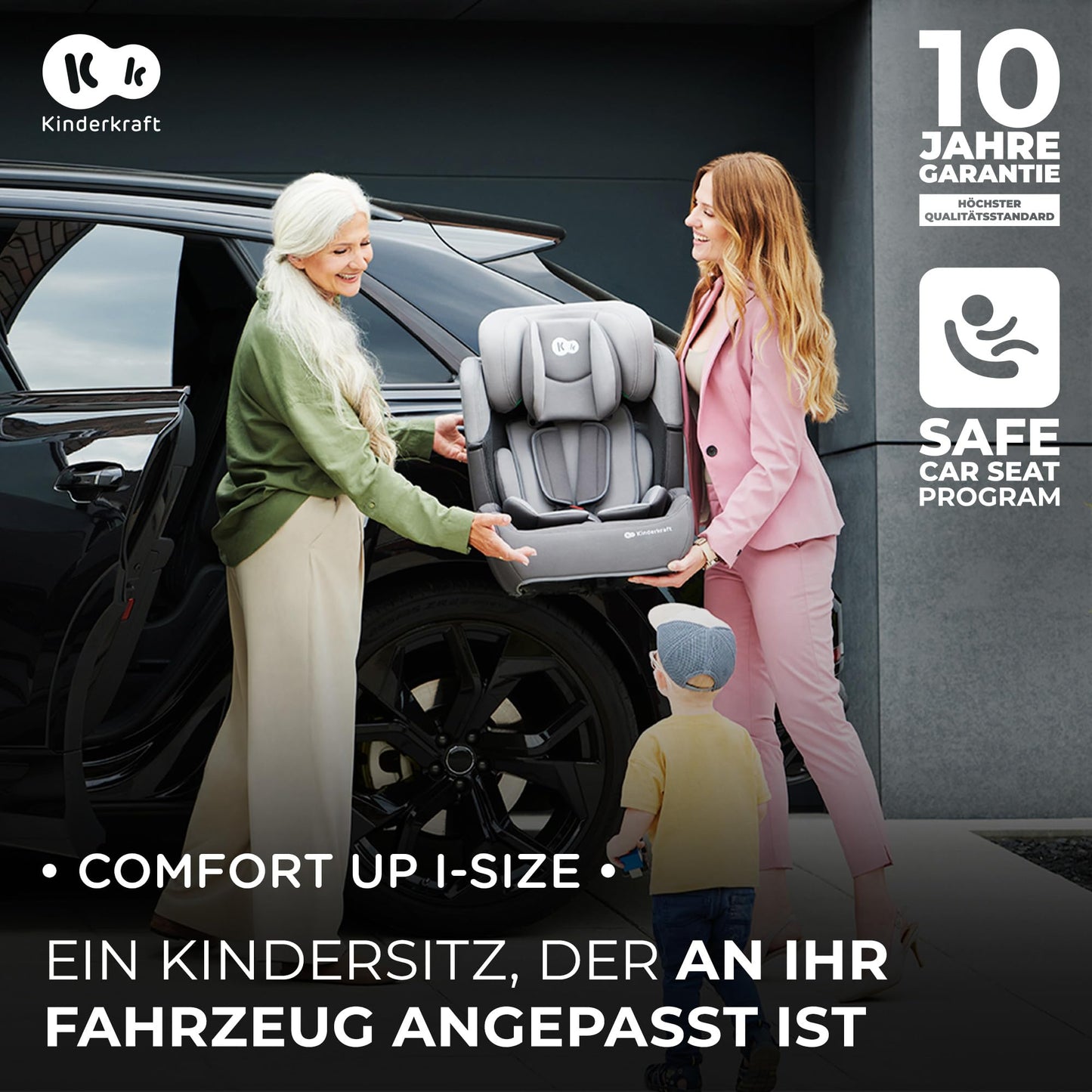 Kinderkraft COMFORT UP I-SIZE Kindersitz Schwarz, 76-150 cm